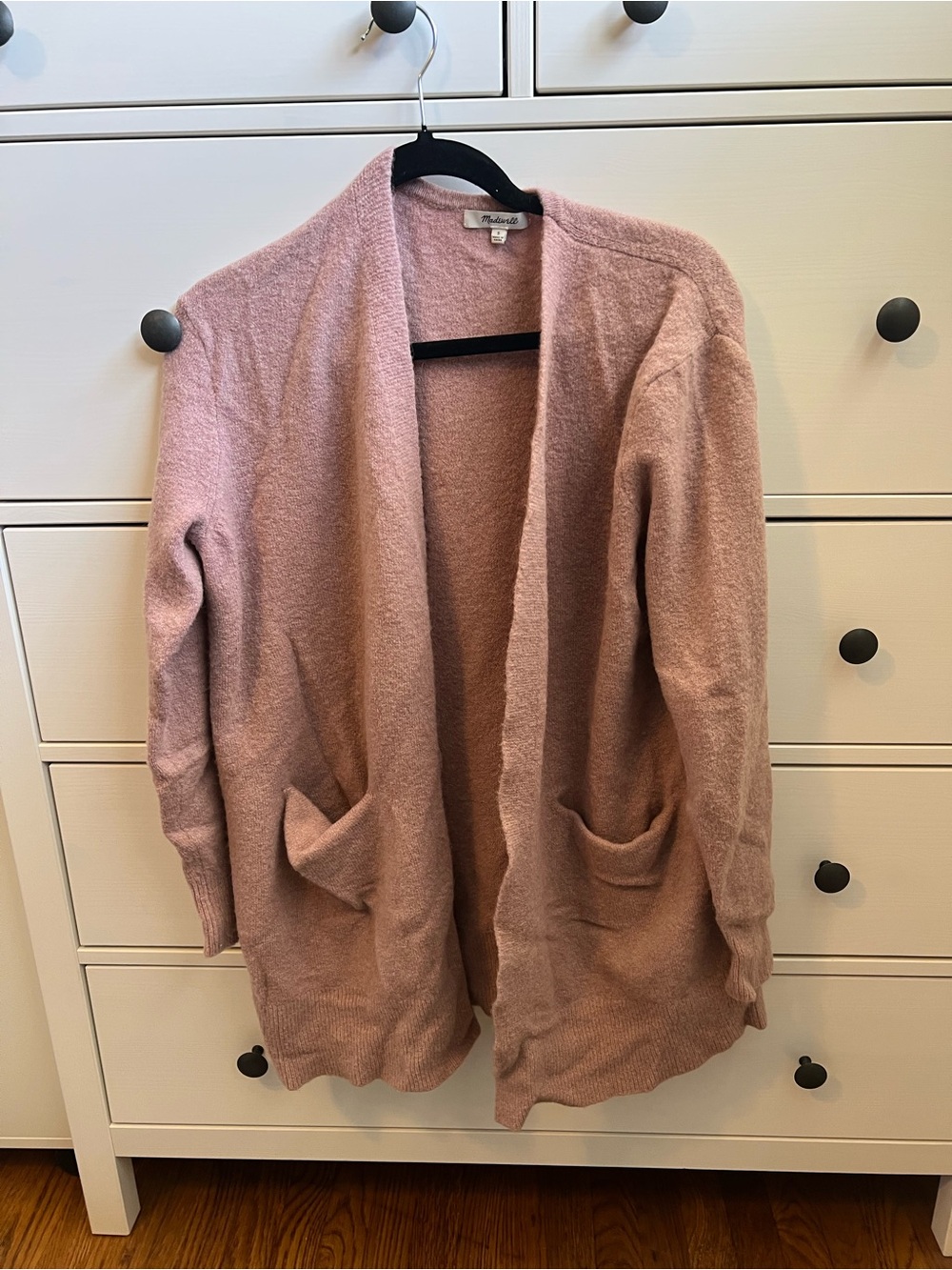 Madewell Dusty Rose Open-Front Pocket Cardigan